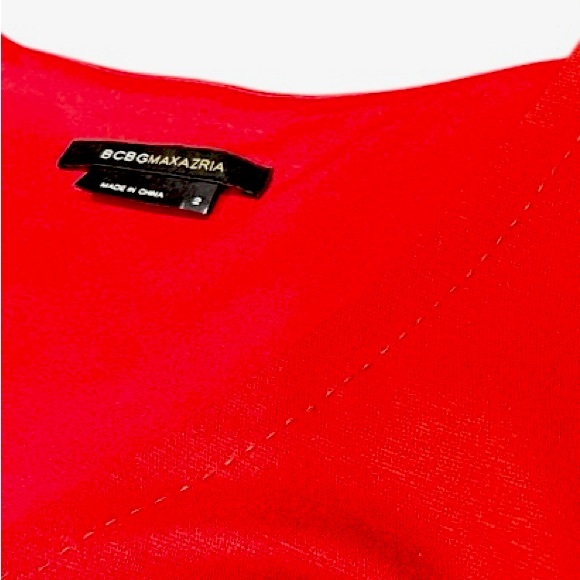 BCBGMaxAzria Dark Red Empire Waist Ponte Knit Sheath Dress Size 2 - Picture 5 of 7